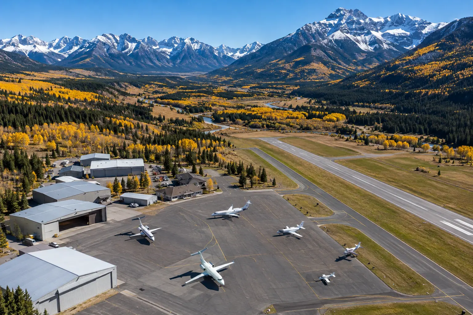 Private jets at Aspen-Pitkin County Airport (Sardy Field)